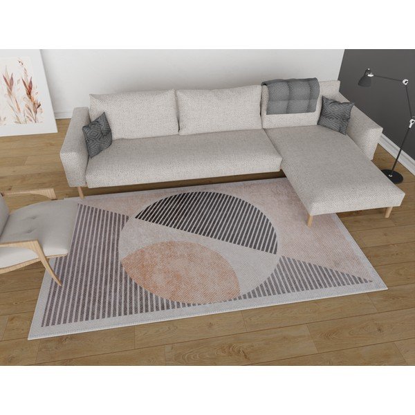 Bēšs mazgājams celiņa paklājs 80x200 cm – Vitaus-image-1
