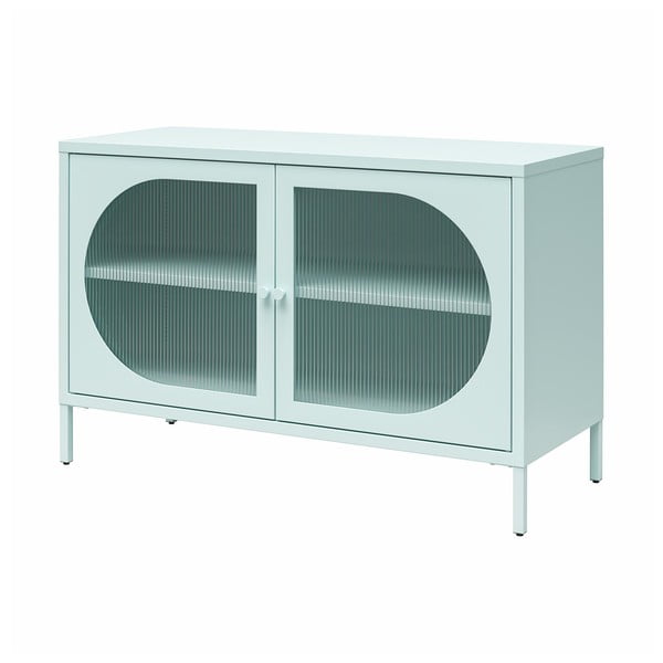 Gaiši zila metāla vitrīna 100x64x40 cm Luna – Støraa-image-2