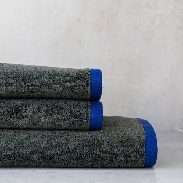 Tumši zaļš/zils frotē dvielis no organiskās kokvilnas 70x133 cm Soft – Mette Ditmer Denmark-image-4