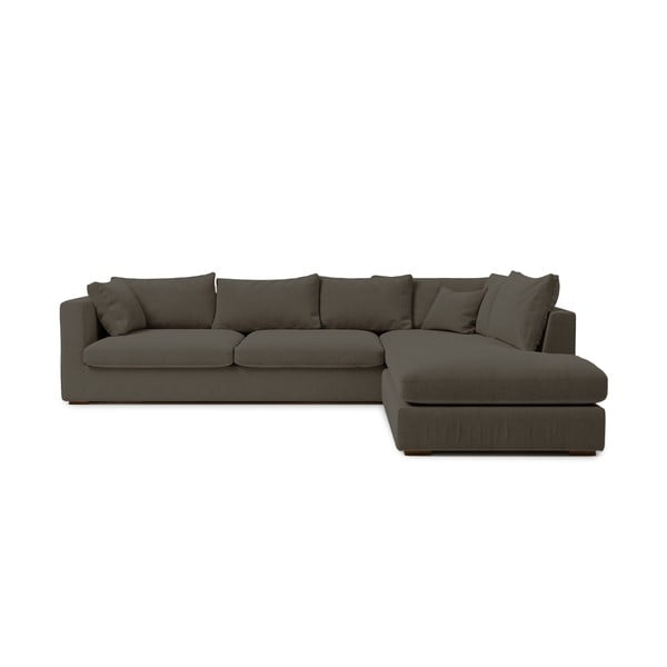 Tumši pelēks velveta stūra dīvāns (labais stūris) Comfy – Scandic