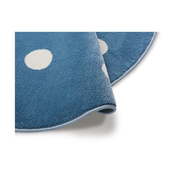 Zils apaļš paklājs ar punktiņiem KICOTI Blue, ø 100 cm-image-1