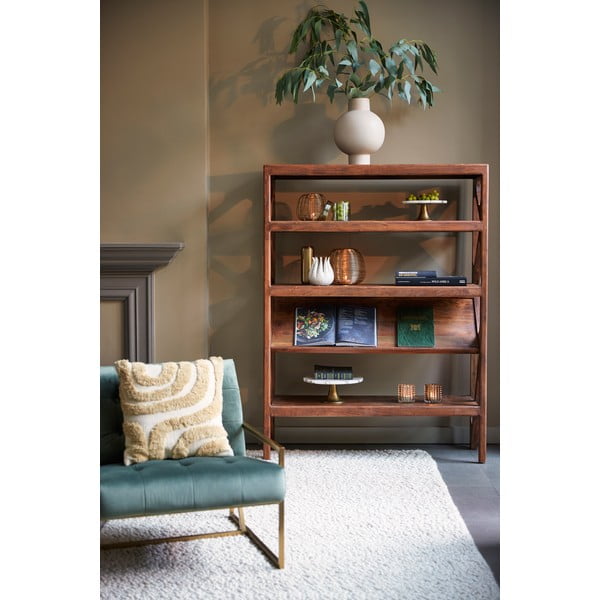 Brūns akācijas masīvkoka grāmatu plaukts 120x160 cm Yuki – Light & Living-image-1