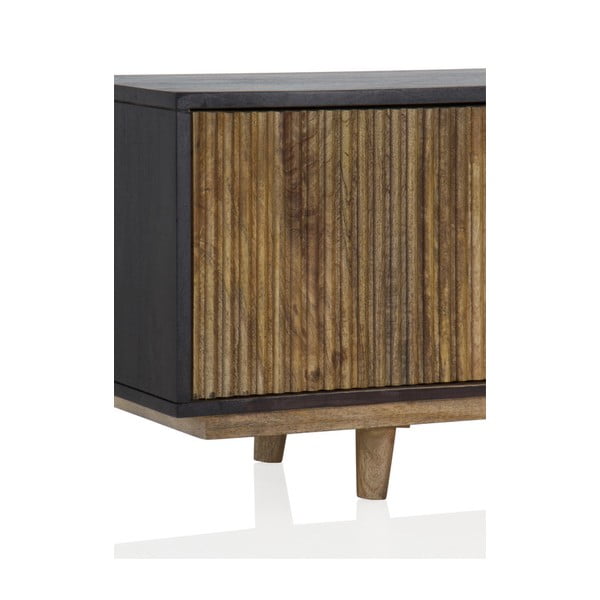 Melns/dabīga toņa mango masīvkoka TV galdiņš 150x40 cm Mango – Geese-image-1