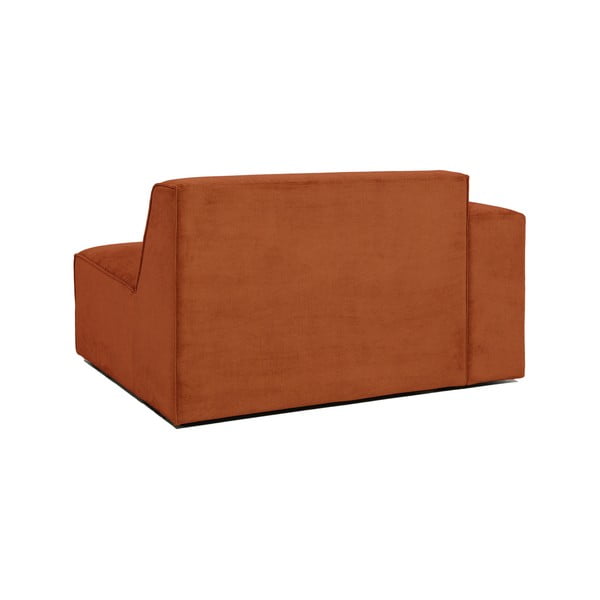 Oranžs velveta dīvāna gala modulis Scandic Sting, 124 cm, kreisais stūris-image-3