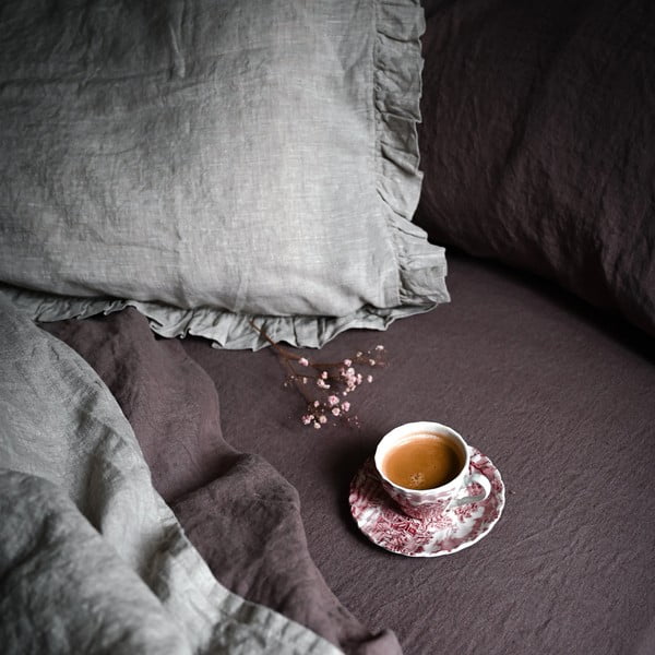 Rozā/brūns lina palags 180x260 cm Ashes of Roses – Linen Tales-image-3