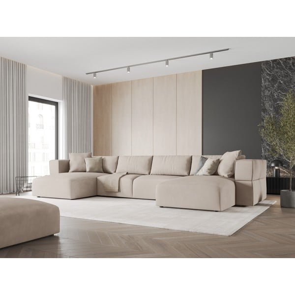 Bēšs stūra dīvāns (U veida) Esther – Milo Casa-image-1