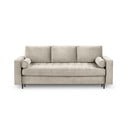 Bēšs samta izvelkamais dīvāns ar veļas kasti Milo Casa Santo