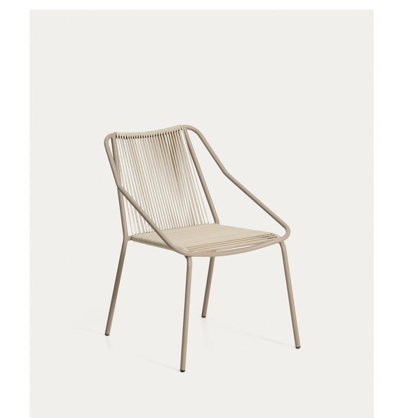 Krēmkrāsas/pelēkbrūns dārza krēsls Zivia – Kave Home