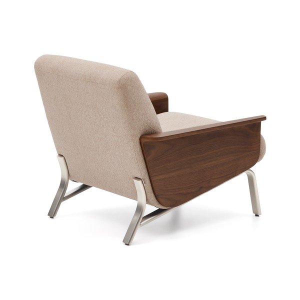 Gaiši brūns atpūtas krēsls no šenila auduma Amsen – Kave Home-image-4