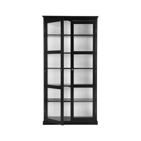 Melna vitrīna no MDF 98x193x34 cm Wilma – Ellos Home-image-4
