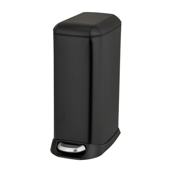 Matēti melna tērauda atkritumu tvertne ar pedāli 20 l Design – Wenko