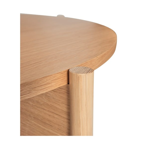 Dabīga toņa apaļš žurnālgaldiņš ar ozolkoka imitāciju ø 86 cm Heritage – Hübsch-image-3