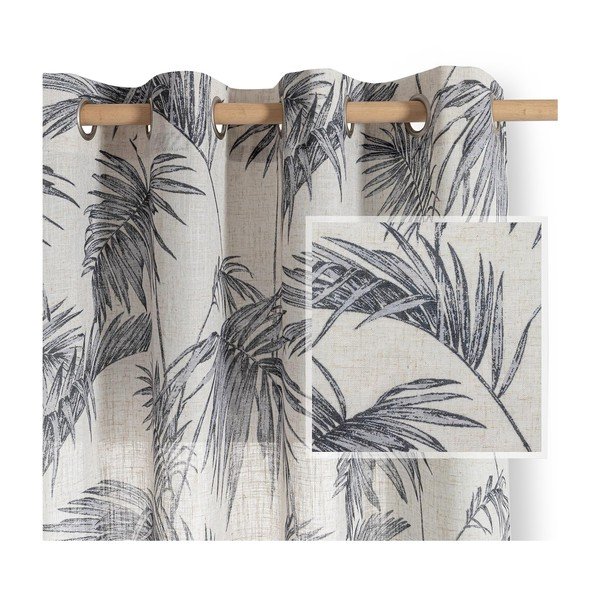 Pelēks/krēmkrāsas aizkars 135x250 cm Palmera – Restilo