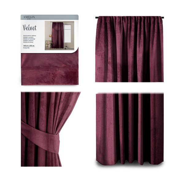Violets samta aizkars AmeliaHome Velvety, 245 x 140 cm-image-1