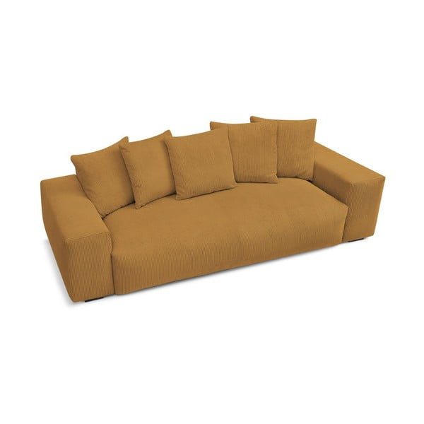 Sinepju dzeltens velveta dīvāns 280 cm Voltaire – Bobochic Paris-image-4