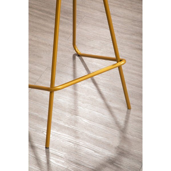 Zelta krāsas/dabīga toņa gobas masīvkoka bāra taburete (sēdekļa augstums 78 cm) District – Premier Housewares-image-4