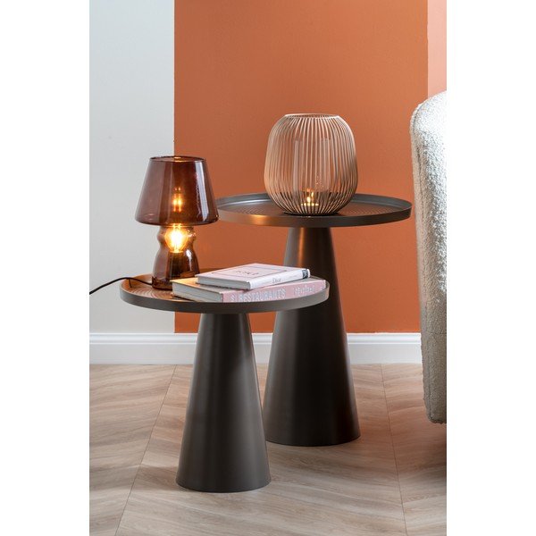 Tumši brūna stikla galda lampa Leitmotiv Glass, augstums 25 cm-image-1