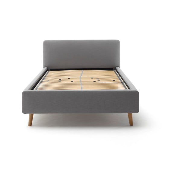 Pelēka polsterēta divvietīga gulta ar veļas kasti ar redelēm 140x200 cm Mattis – Meise Möbel-image-3