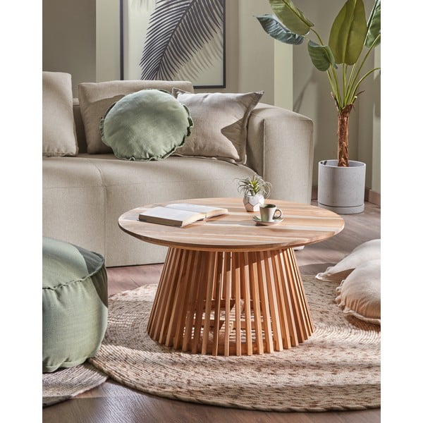 Žurnālgaldiņš no tīkkoka Kave Home Irune, ⌀ 80 cm-image-2