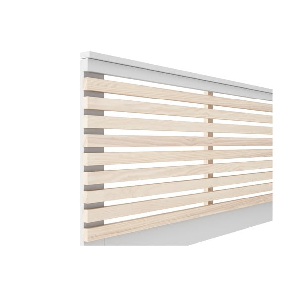 Balts/dabīga toņa gultas galvgalis ar priedes koka imitāciju 146x100 cm Campus – Marckeric-image-4