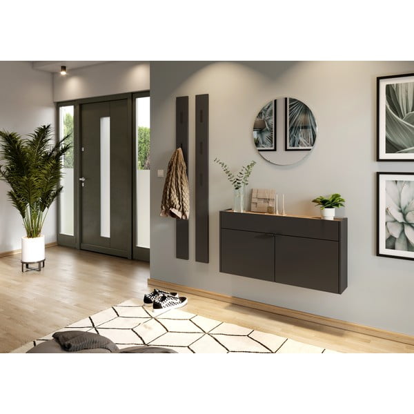 Antracīta pelēks skapītis 110x57x22 cm Ameca – Germania-image-4