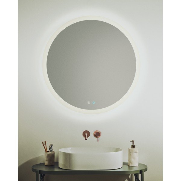 Sienas spogulis ar gaismu ø 60 cm Mervi – Kave Home-image-1