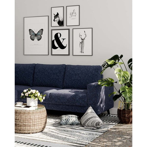 Tumši zils stūra dīvāns (ar maināmu stūri) Fynn – Ghado-image-1