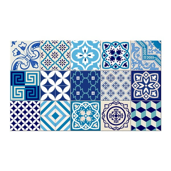 15 dekoratīvo sienas uzlīmju komplekts Ambiance Seaside, 15 x 15 cm-image-1