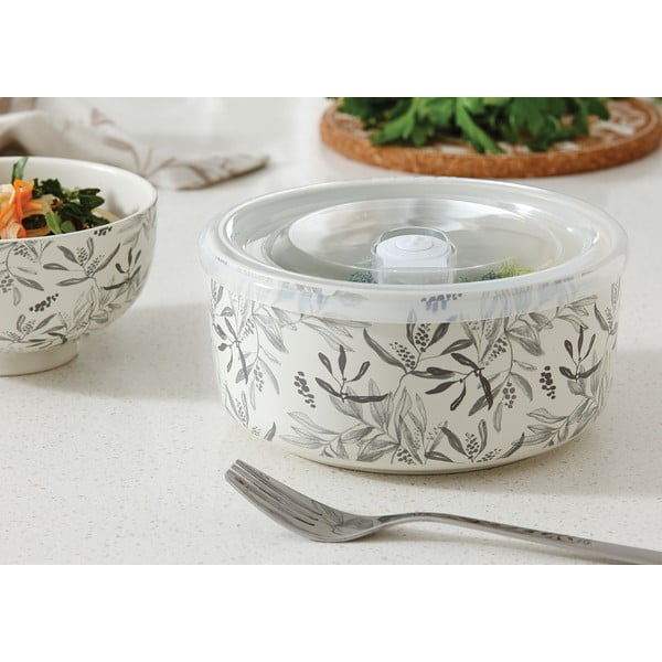 Bēšs keramikas trauks pārtikas produktiem Ladelle Grown Leaf-image-1
