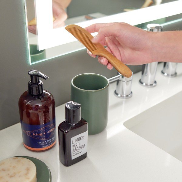 Zaļš keramikas trauks zobu birstēm iDesign Vanity-image-1