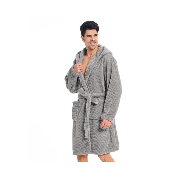 Gaiši pelēks uniseksa mikrošķiedras halāts DecoKing Sleepyhead, izmērs XXL-image-2