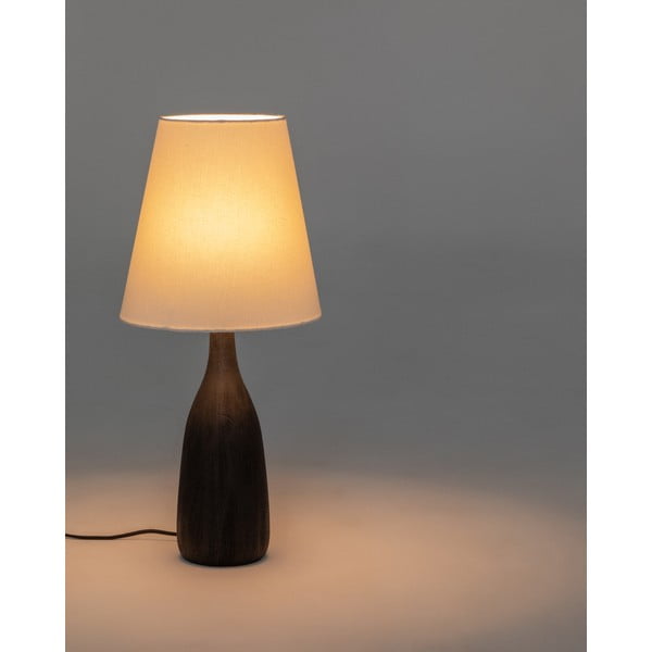 Melna/krēmkrāsas galda lampa ar auduma abažūru (augstums 56 cm) Luvia – Kave Home-image-3