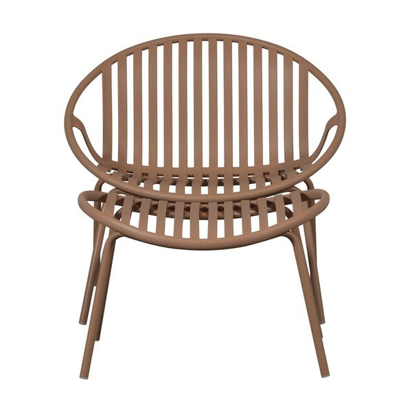 Rozā plastmasas dārza krēsls ar kāju soliņu Bruce – WOOOD-image-4