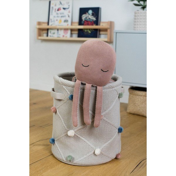 Gaiši brūns tekstila bērnu rotaļlietu grozs ø 30x35 cm Taupe – Kindsgut-image-3