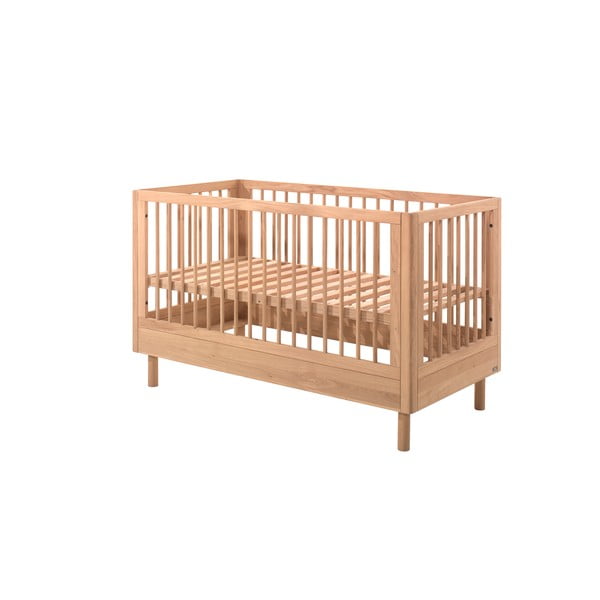 Dabīga toņa ozola masīvkoka bērnu gultiņa 70x140 cm Forrest – Vipack-image-3