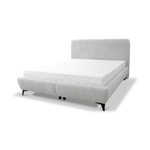 Gaiši pelēka polsterēta divvietīga gulta ar veļas kasti un redelēm 180x200 cm Makapu – Makamii-image-2