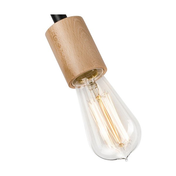 Melna/dabīga toņa griestu lampa Cameron – LAMKUR-image-4