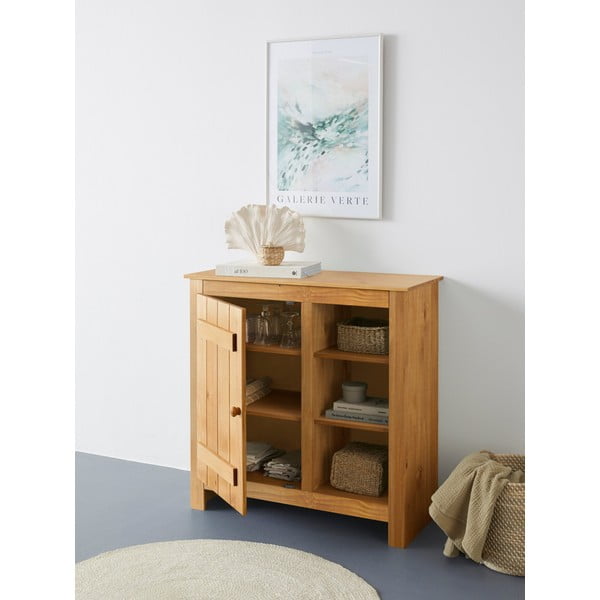 Dabīga toņa priedes masīvkoka skapītis 90x90 cm Bertram – Støraa-image-4