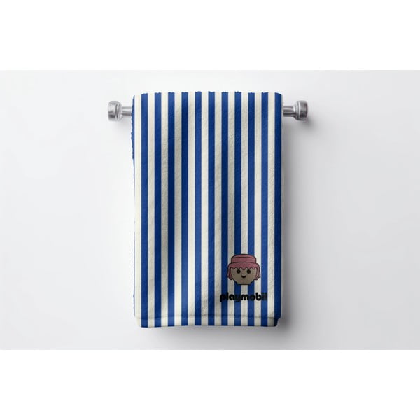 Zils kokvilnas bērnu dvielis 75x140 cm Stripes – Playmobil