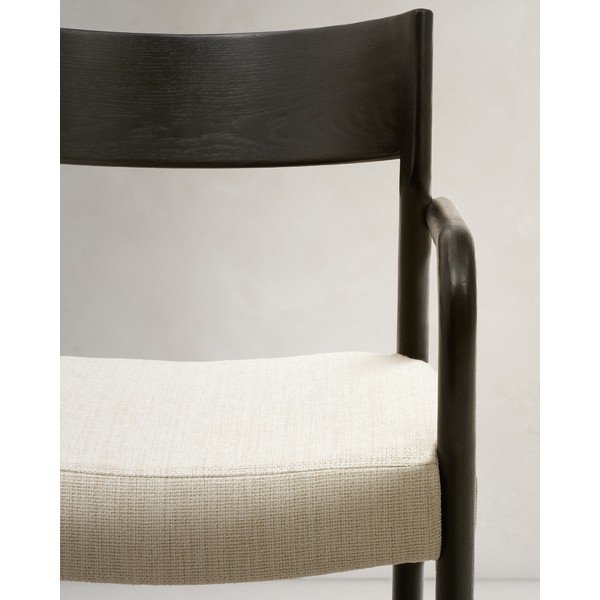 Melns/bēšs pusdienu krēsls Falconera – Kave Home-image-2