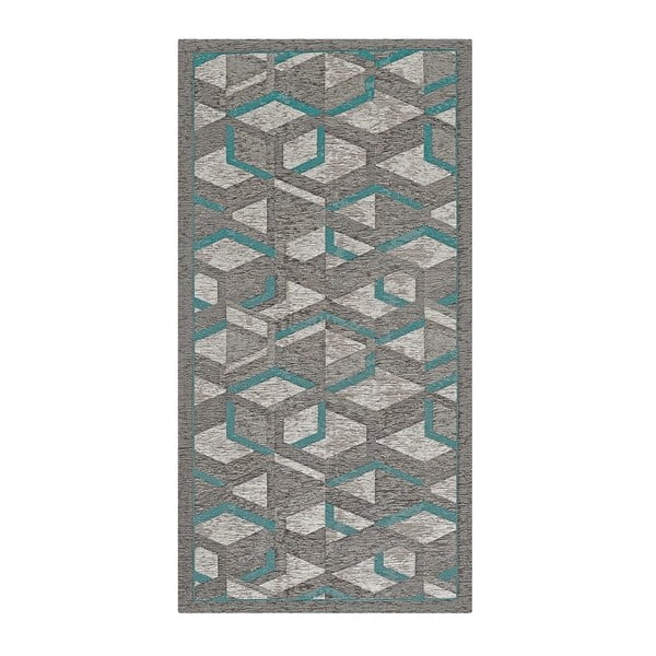 Pelēki zils paklājs Floorita Hypnotik, 55 x 115 cm