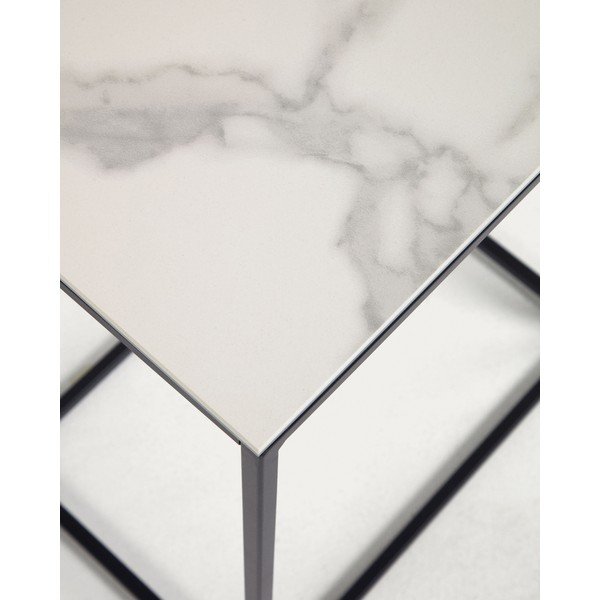 Sānu galdiņš ar keramikas virsmu 30x45 cm Rewena – Kave Home-image-3