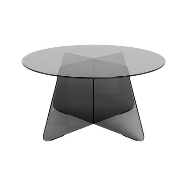 Pelēks stikla apaļš žurnālgaldiņš ø 80 cm Samos – Actona-image-3