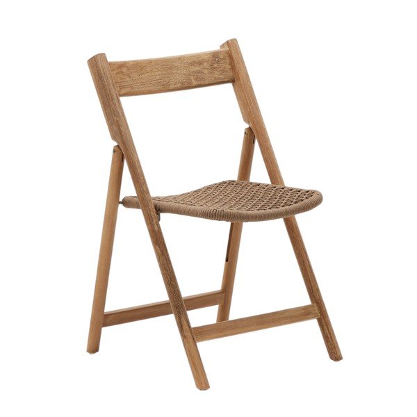 Brūns/dabīga toņa masīvkoka dārza krēsls Dandara – Kave Home