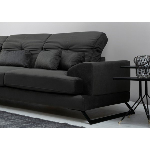Tumši pelēks stūra dīvāns (ar kreiso stūri) Frido – Balcab Home-image-3