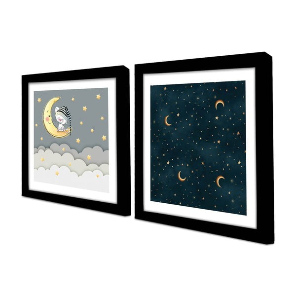 Bērnu bildes (2 gab.) 33x33 cm Night – Wallity-image-2