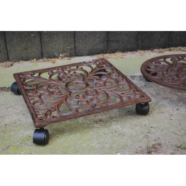 Metāla pārvietojams puķu podu statīvs ø 28 cm – Esschert Design-image-1