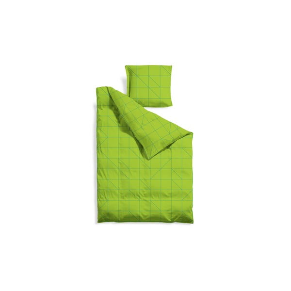 Pagarinātā gultasveļa Zaļa ģeometriska, 140x220 cm
