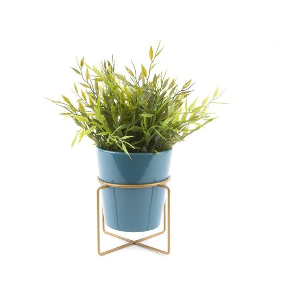 Tirkīza krāsas keramikas pods uz pamatnes PT LIVING Coy, ø 11,5 cm-image-2