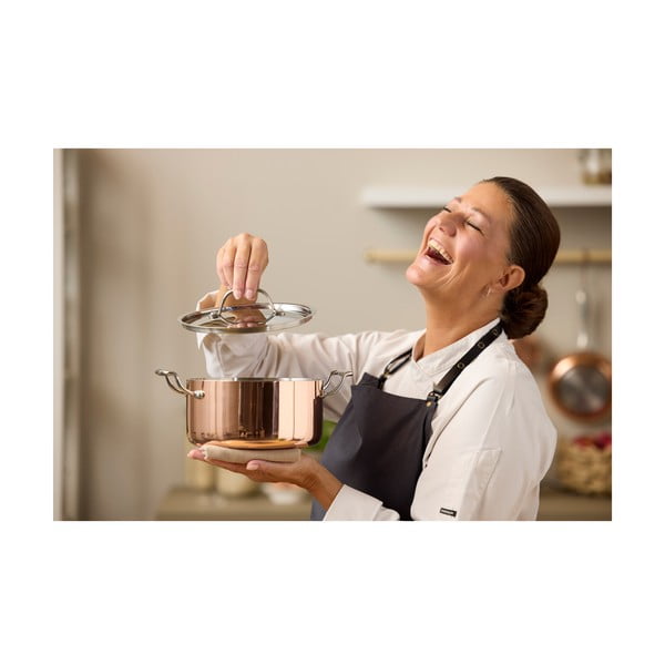 Nerūsējošā tērauda/vara katls ar vāku piemērots indukcijas plītij 3 l – Blomsterbergs-image-1